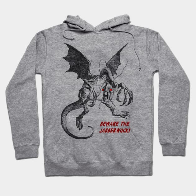 Beware The Jabberwock, Alice Through The Looking Glass Hoodie by VintageArtwork